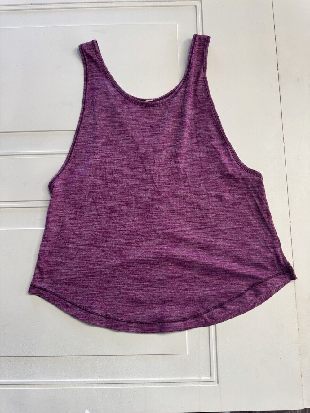Lululemon Women's M Purple Heather Tank Top Stretch Lightweight Scoop Reflective